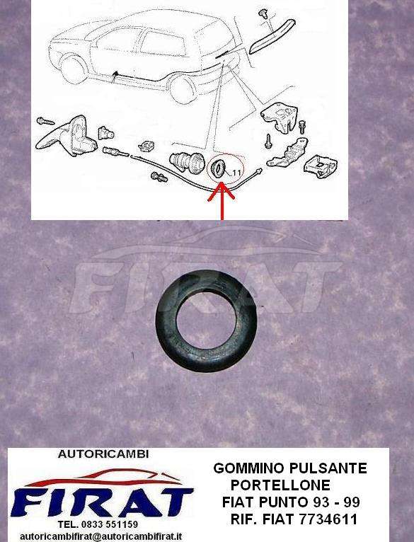 GOMMINO PULSANTE PORTELLONE FIAT PUNTO 93 - 99